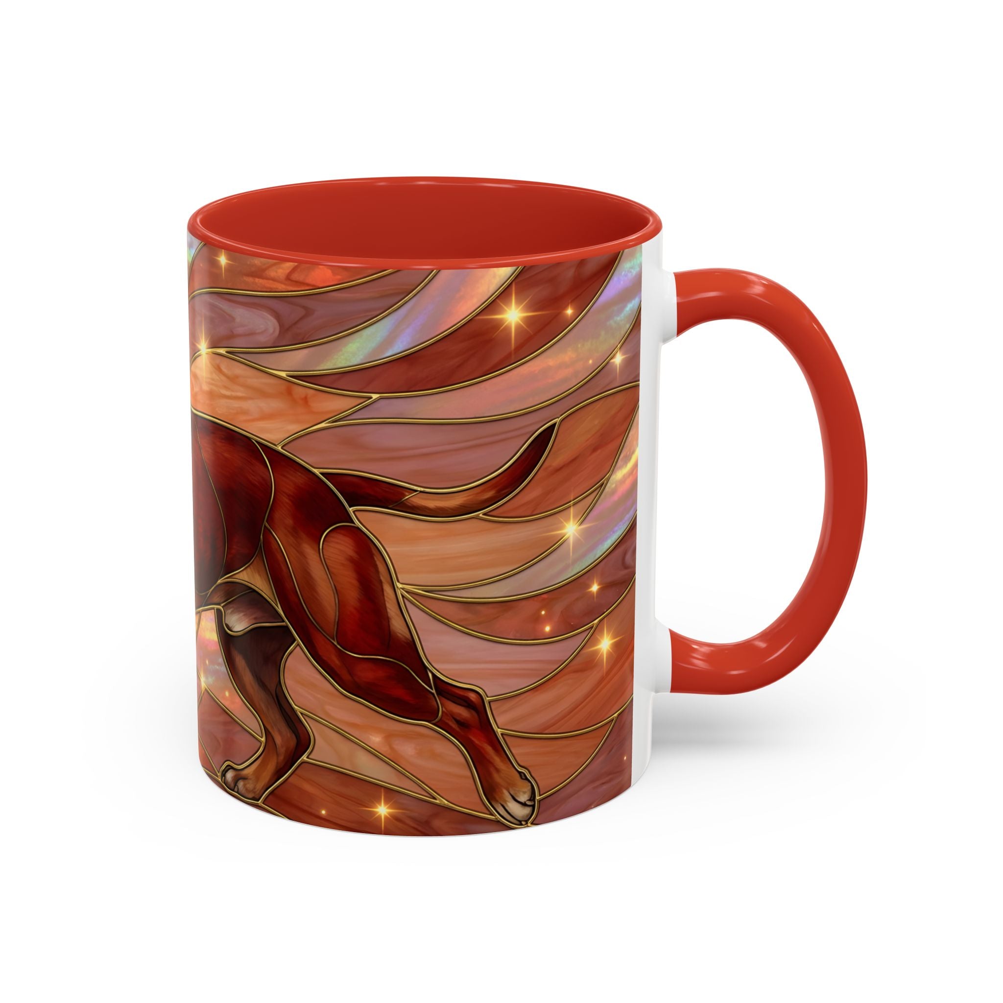 Warm Ember Staffy Stained Glass Style Mug