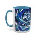 Cobalt Wolf Run Stained Glass Style Mug