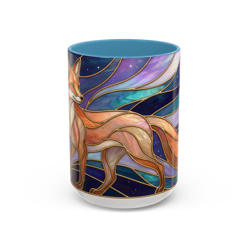Aurora Fox Stained Glass Style Mug