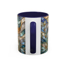 Blue Glow Yorkshire Terrier Stained Glass Style Mug