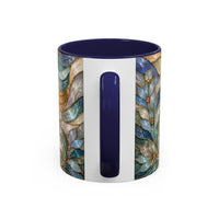 Blue Glow Yorkshire Terrier Stained Glass Style Mug