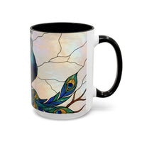 Minimal Peacock Stained Glass Style Mug