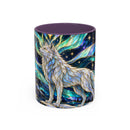 Northern Lights Wolf Stained Glass Style Mug