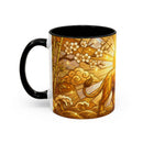 Golden Sakura Lion Stained Glass Style Mug