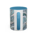 Mystical Blue Wolf Stained Glass Style Mug