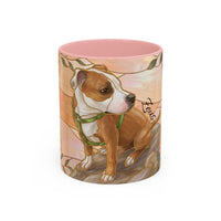Custom Pet Photo Floral Stained Glass Style Mug