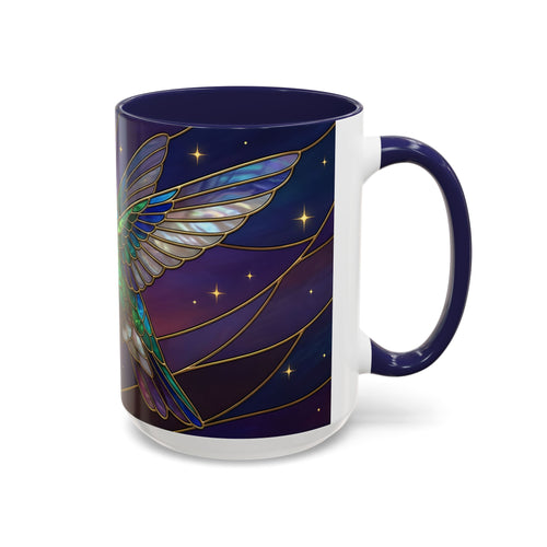 Sunset Sky Hummingbird Stained Glass Style Mug