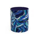 Cobalt Wolf Howl Stained Glass Style Mug