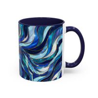 Cobalt Wolf Stained Glass Style Mug