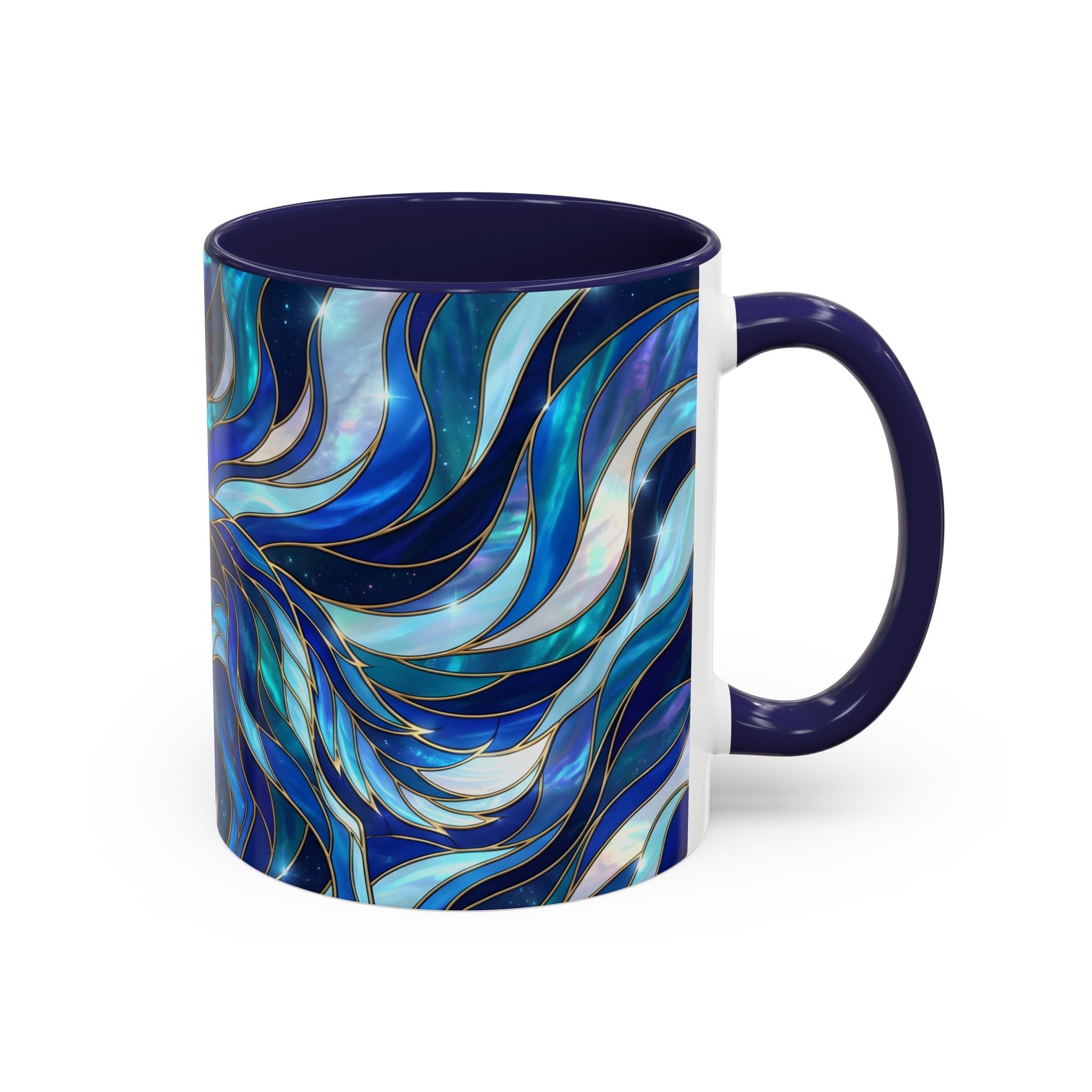 Cobalt Wolf Stained Glass Style Mug