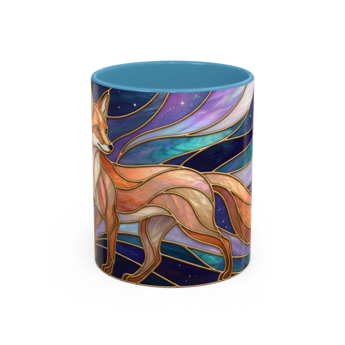 Aurora Fox Stained Glass Style Mug