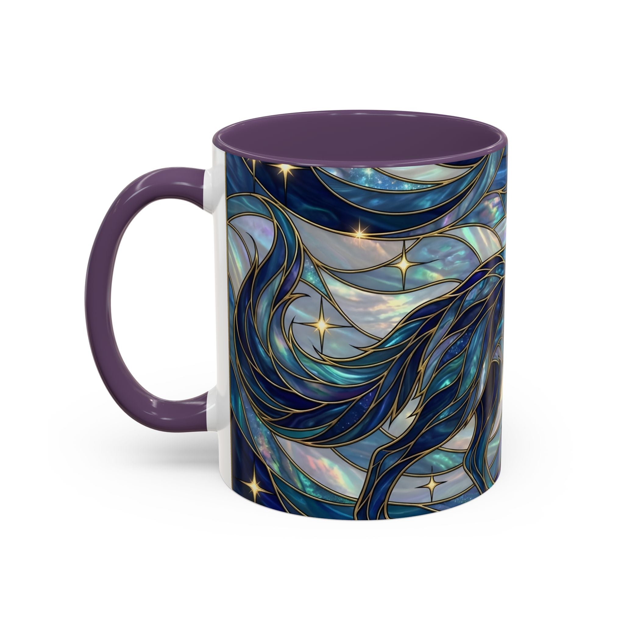 Sapphire Wolf Stained Glass Style Mug