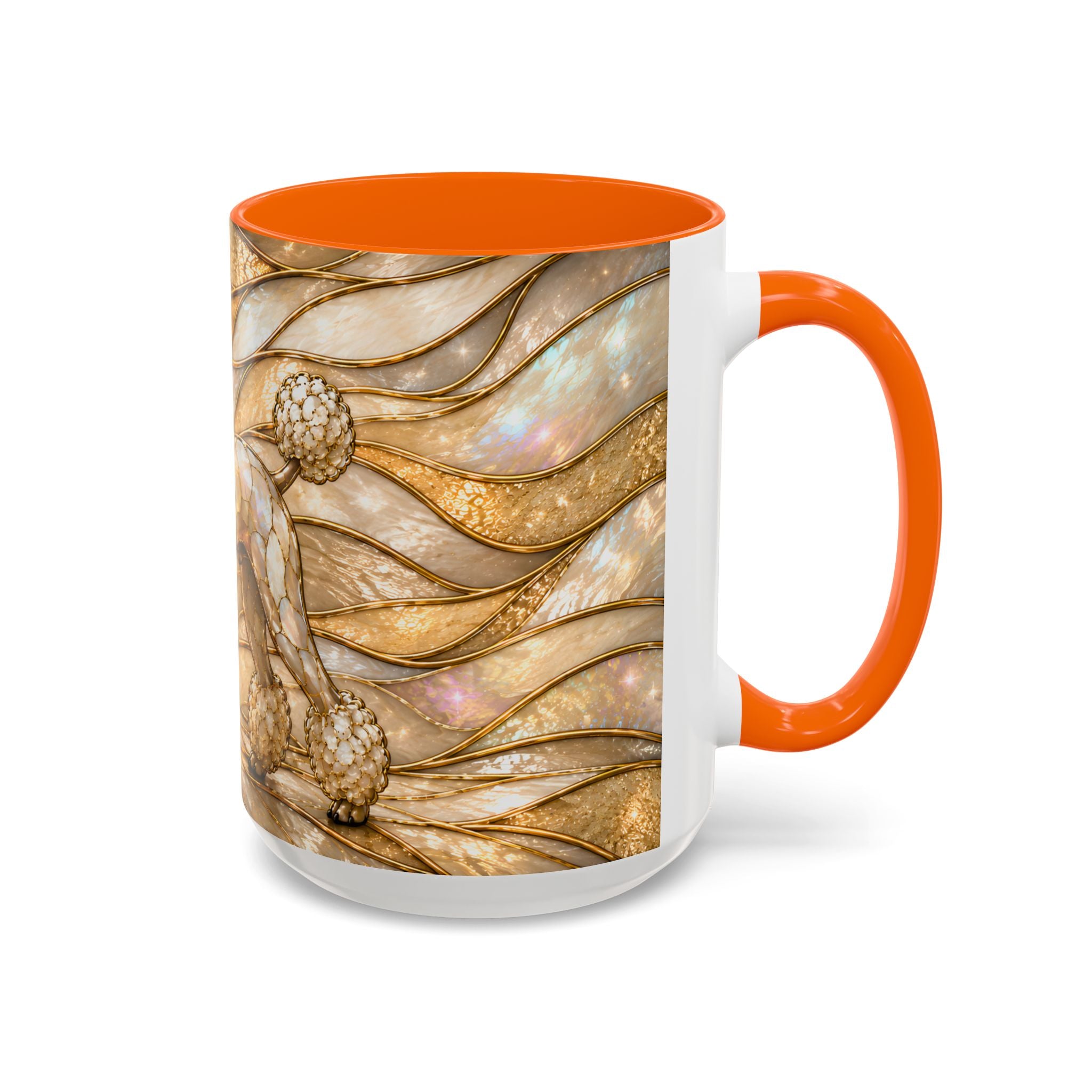 Golden Glow Poodle Stained Glass Style Mug