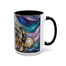 Celestial Australian Shepherd Stained Glass Style Mug