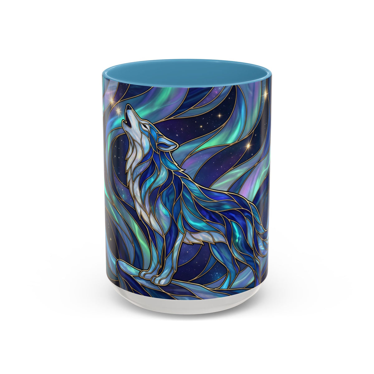 Aurora Howl Wolf Stained Glass Style Mug