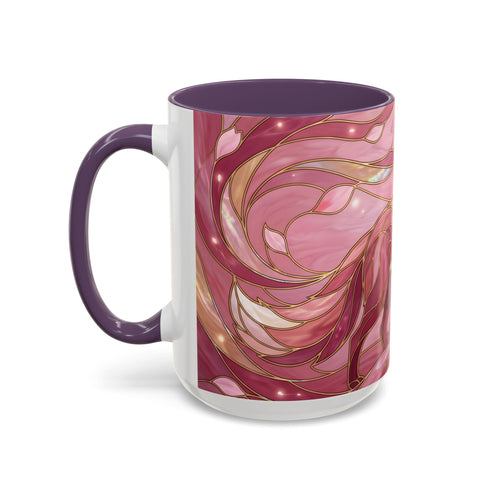 Rose Glow Fox Stained Glass Style Mug