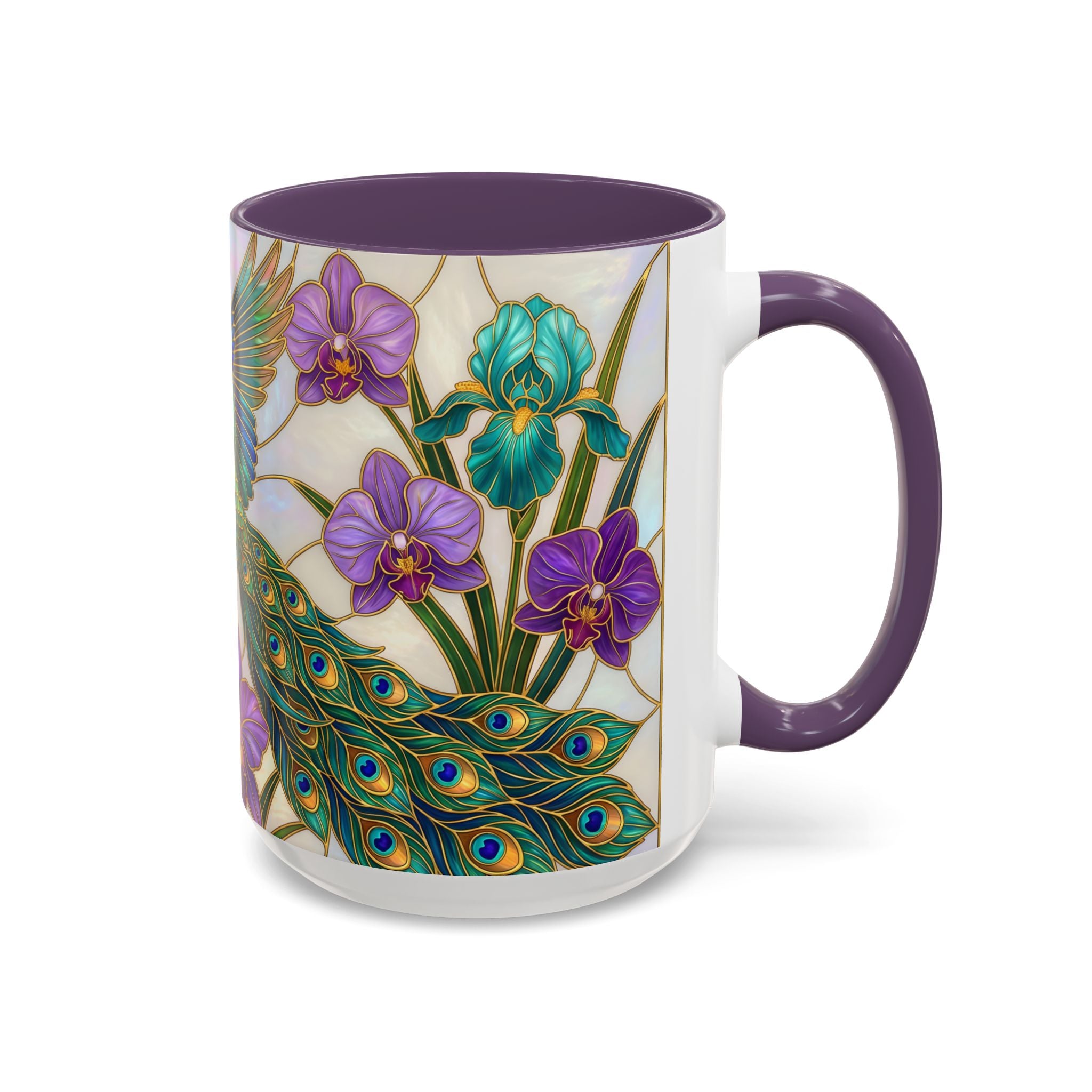 Flying Peacock Stained Glass Style Mug