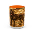 Honey Glow Chocolate Labrador Retriever Stained Glass Style Mug