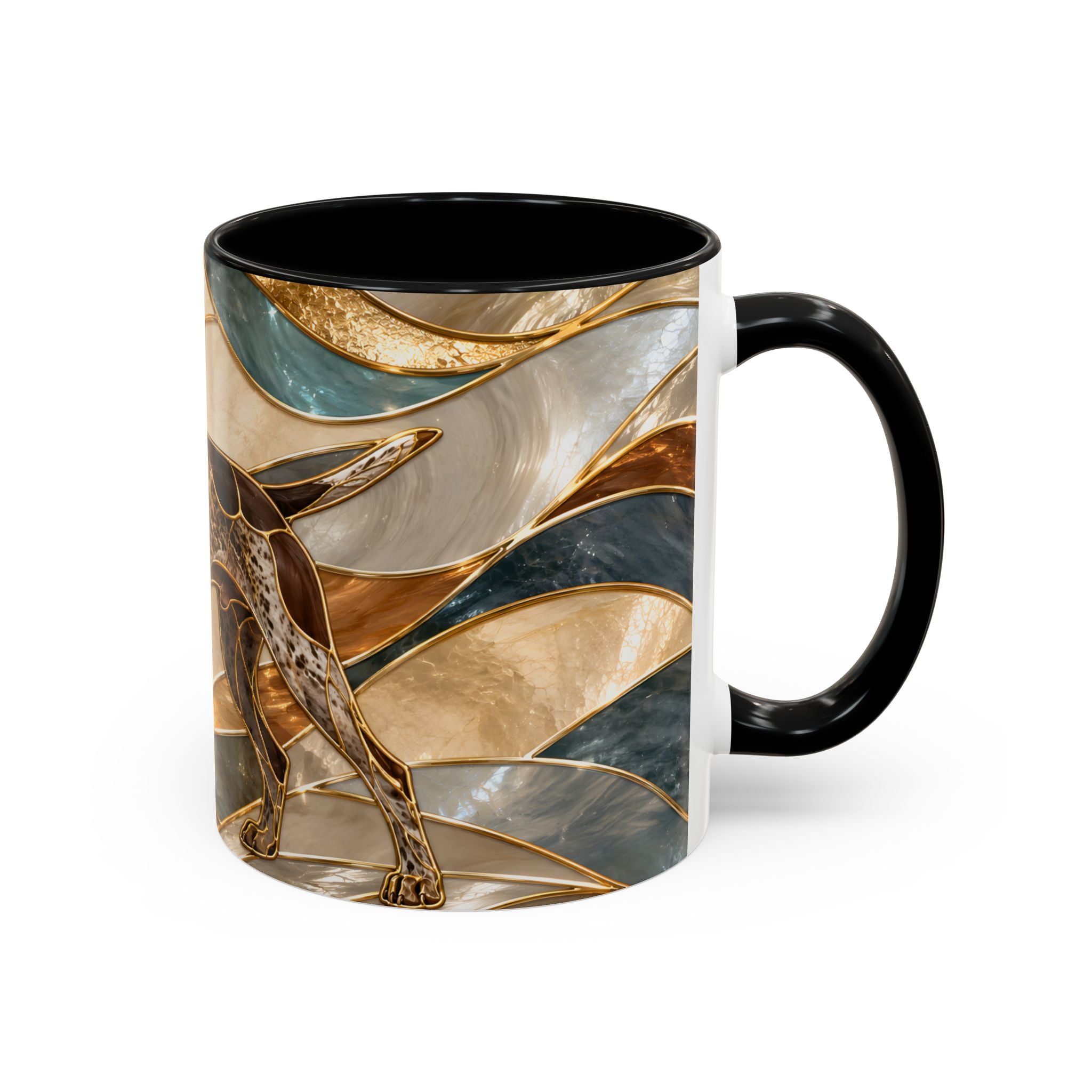 Warm Glow German Shorthaired Pointer Stained Glass Style Mug