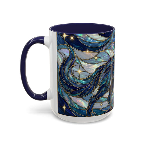 Sapphire Wolf Stained Glass Style Mug