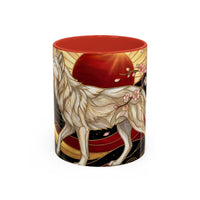 Sakura Wolf Stained Glass Style Mug