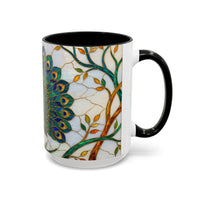 Elegant Peacock Stained Glass Style Mug