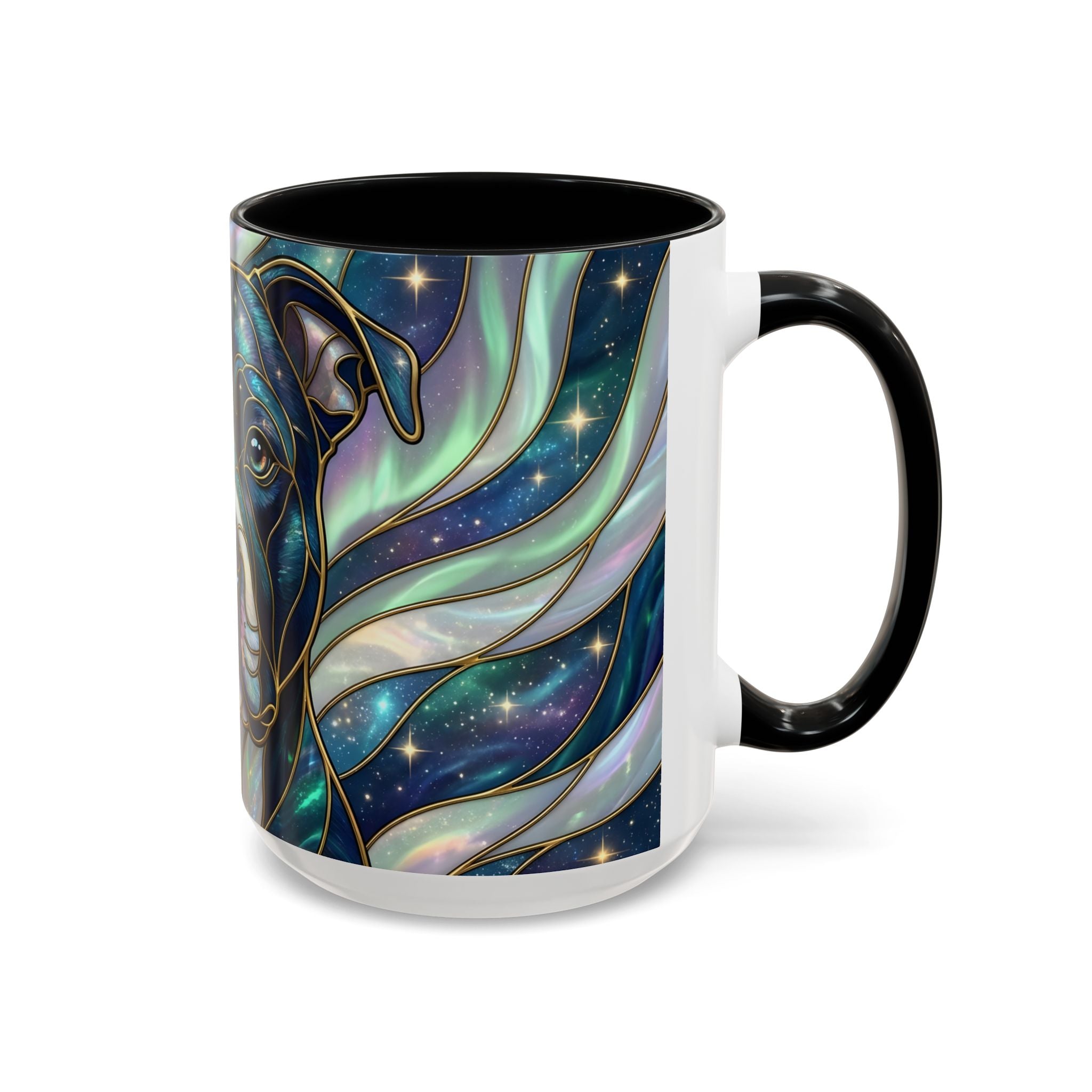 Aurora Glow Staffy Stained Glass Style Mug