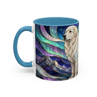 Aurora Peaks Great Pyrenees Stained Glass Style Mug