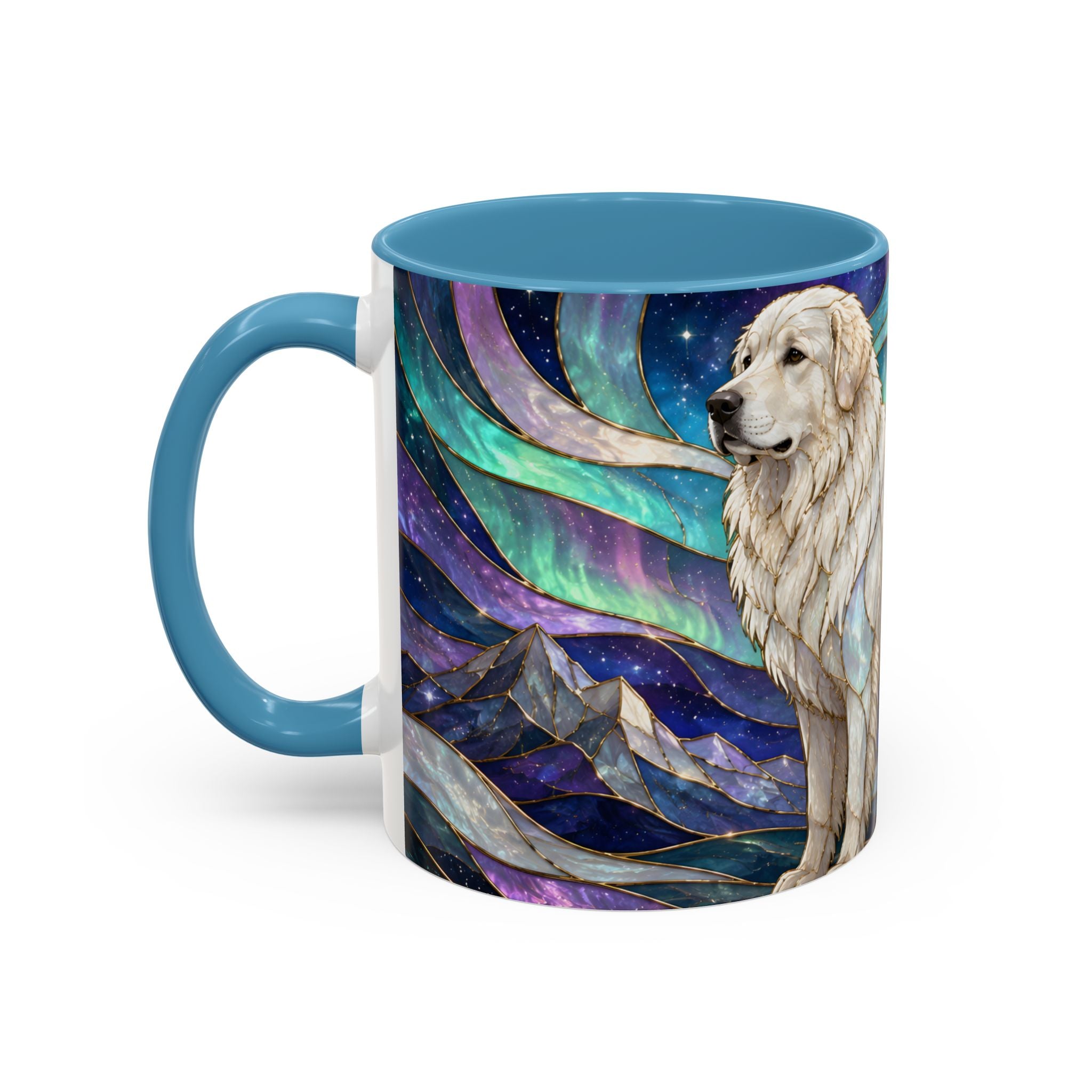 Aurora Peaks Great Pyrenees Stained Glass Style Mug