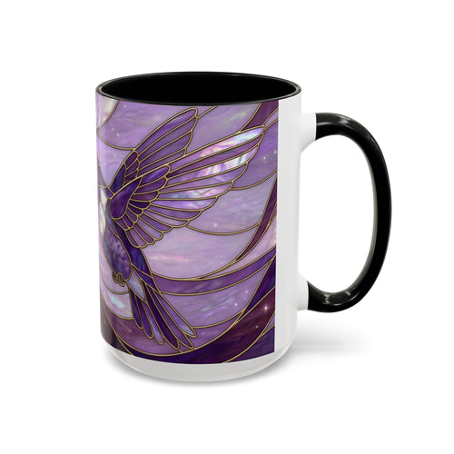 Purple Bloom Hummingbird Stained Glass Style Mug
