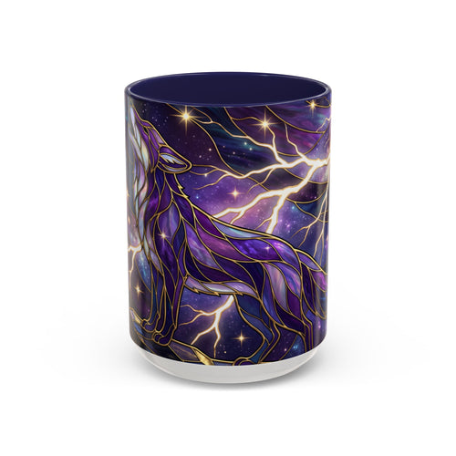 Purple Storm Fox Stained Glass Style Mug