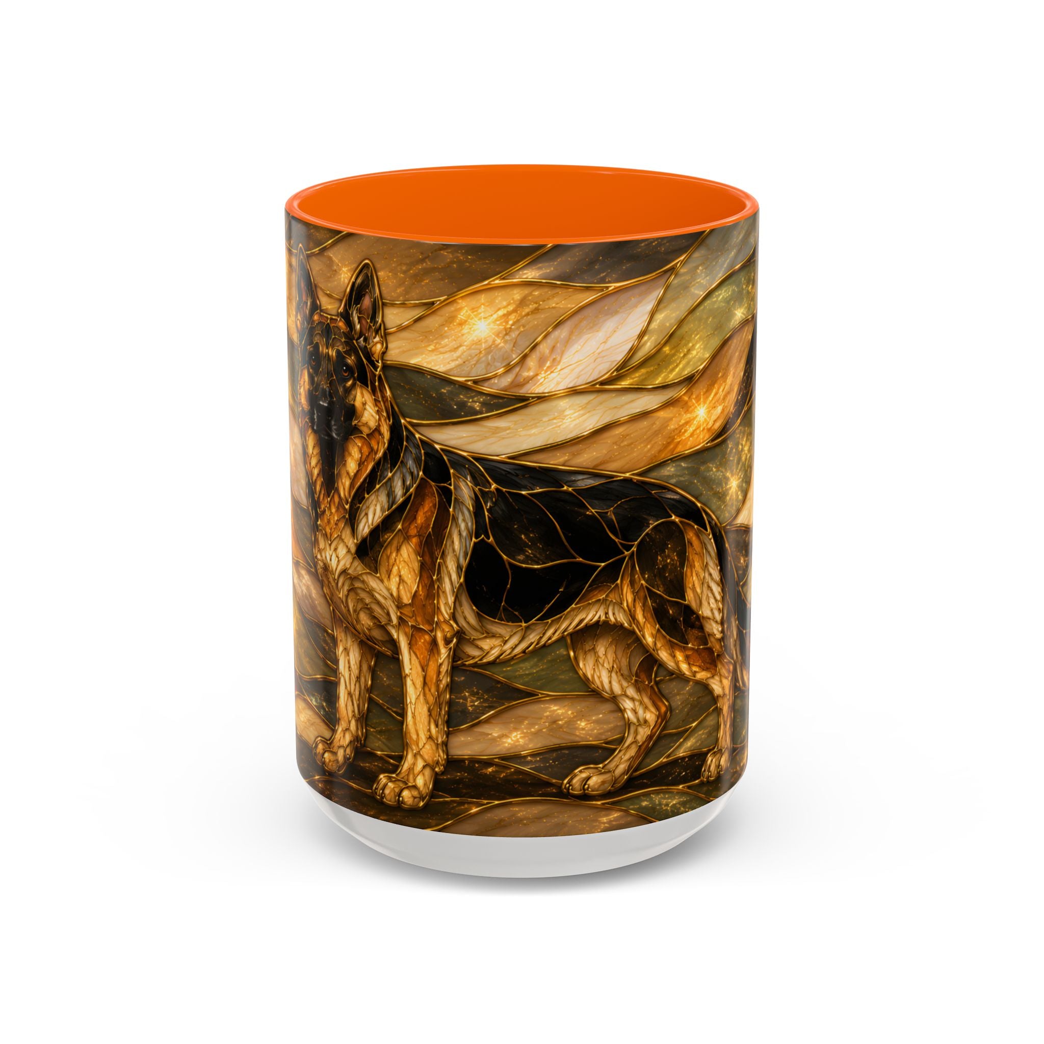 Golden German Shepherd Stained Glass Style Mug