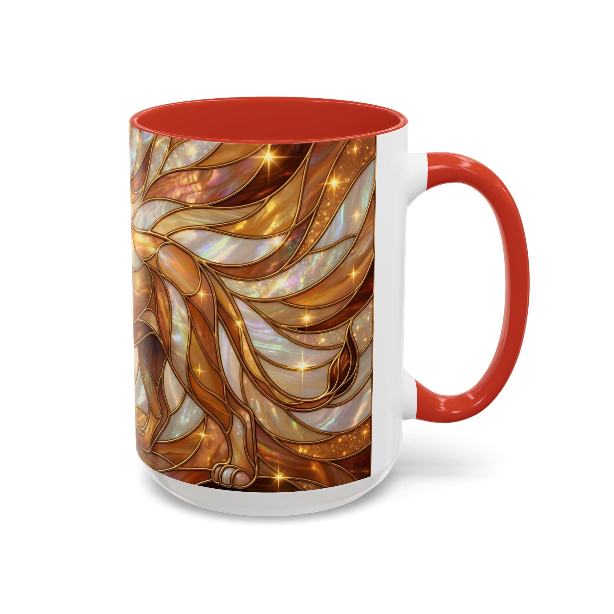 Amber Lion Stained Glass Style Mug