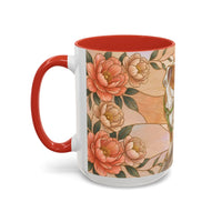 Custom Pet Photo Floral Stained Glass Style Mug