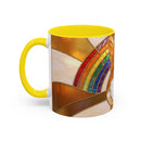 Rainbow Corgi Butt Stained Glass Style Mug