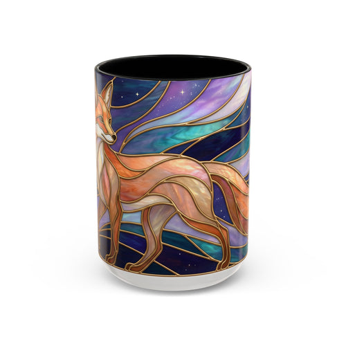 Aurora Fox Stained Glass Style Mug