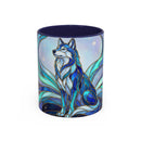 Aurora Wolf Stained Glass Style Mug