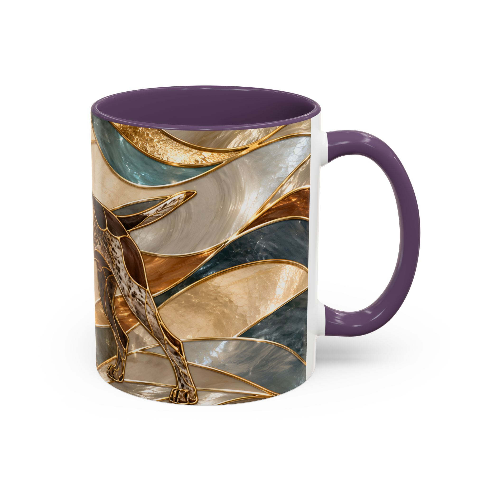 Warm Glow German Shorthaired Pointer Stained Glass Style Mug