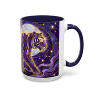 Celestial Purple Tiger Stained Glass Style Mug