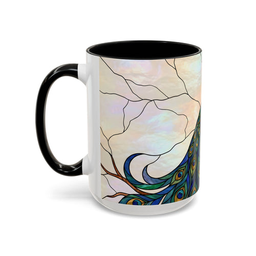 Minimal Peacock Stained Glass Style Mug