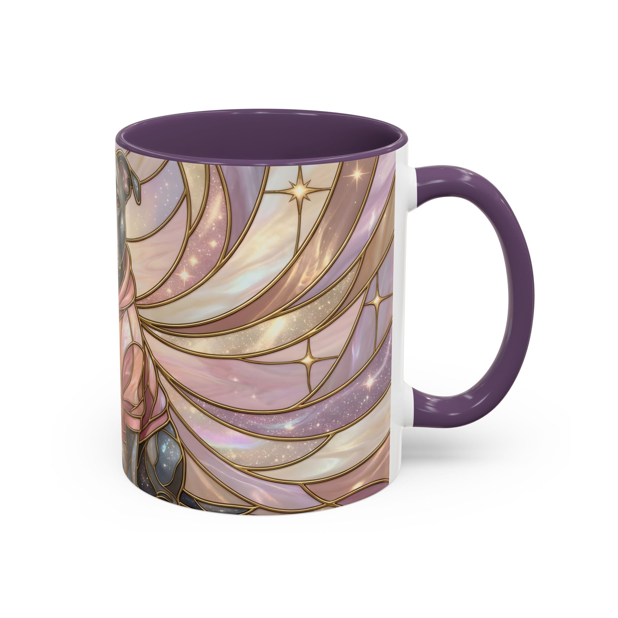 Pink Starlight Staffy Stained Glass Style Mug
