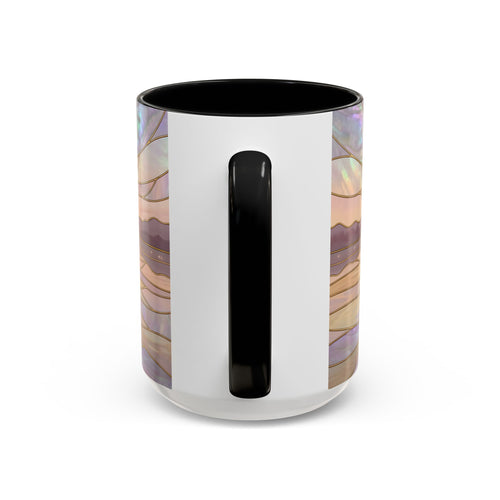 Serene Horizon Hummingbird Stained Glass Style Mug