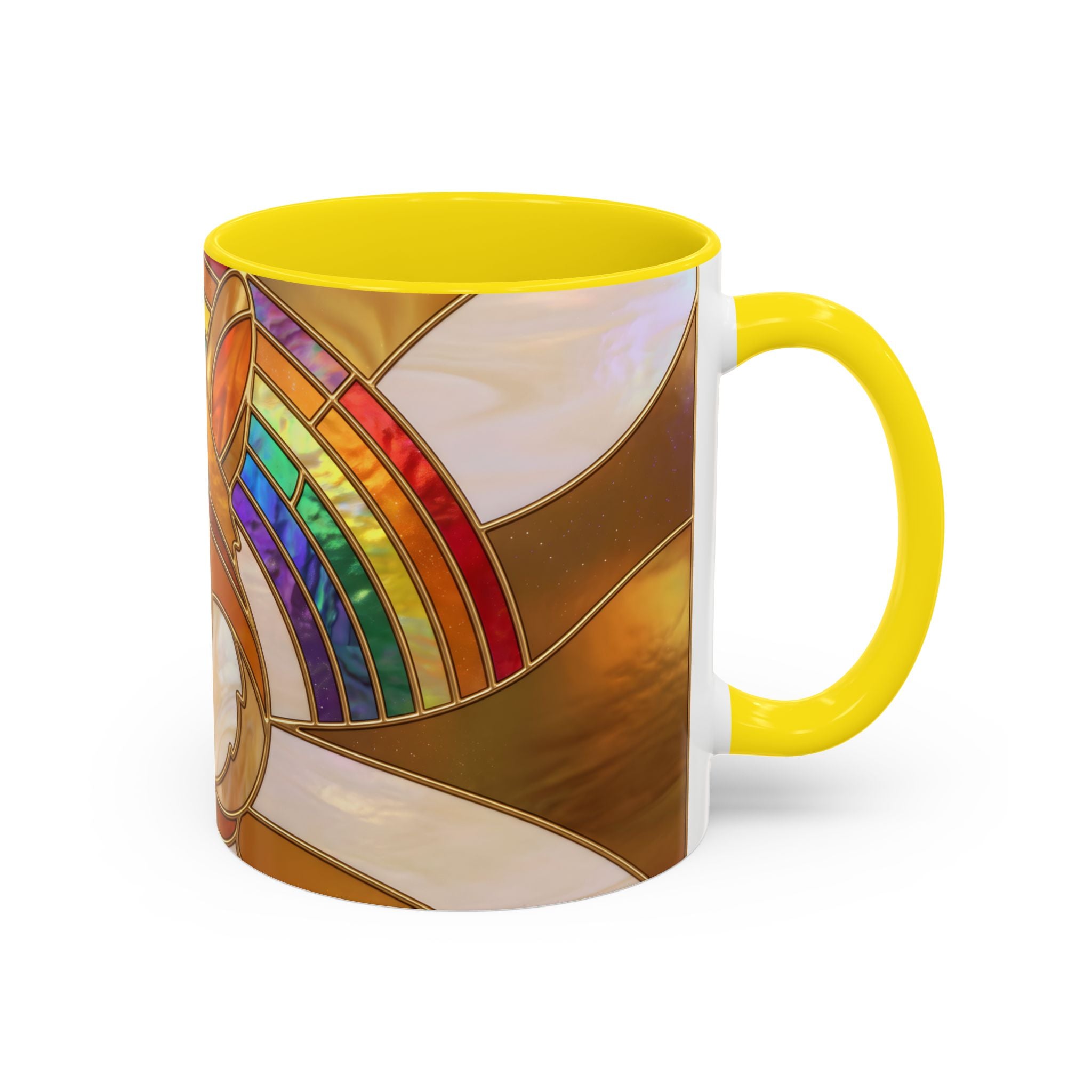 Rainbow Corgi Butt Stained Glass Style Mug
