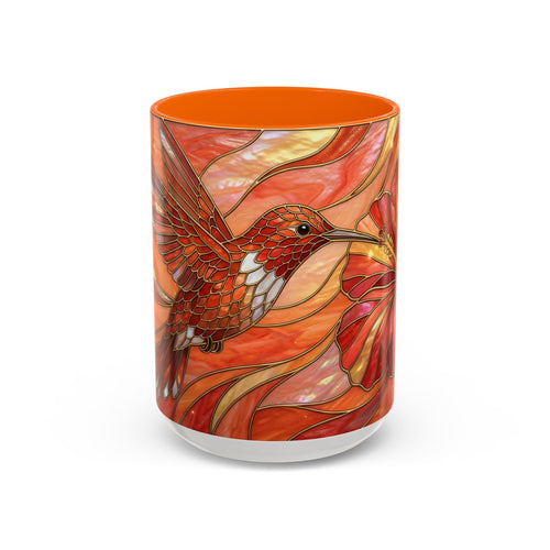 Hibiscus Glow Hummingbird Stained Glass Style Mug
