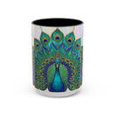 Floral Peacock Stained Glass Style Mug