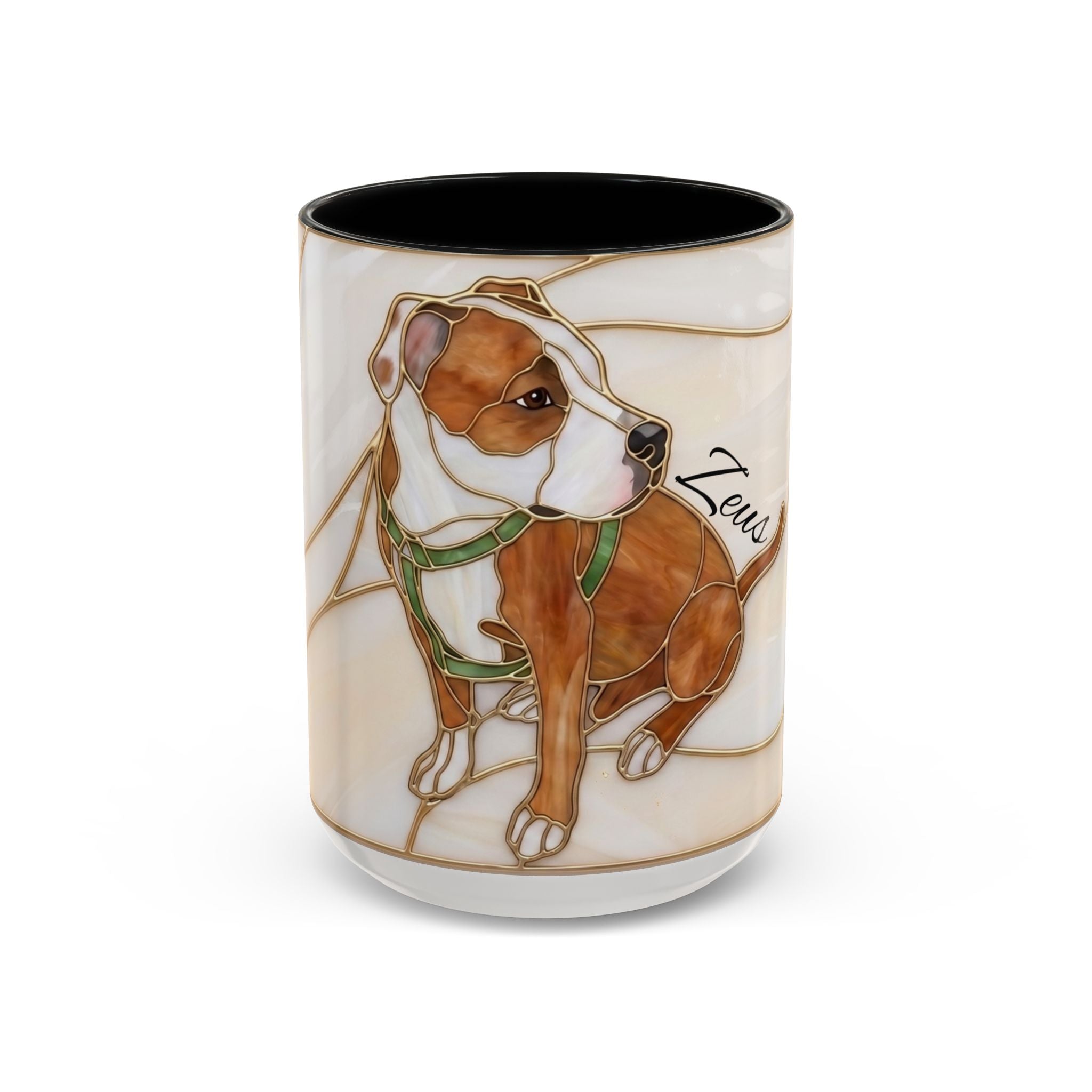 Custom Dog Portrait Stained Glass Style Mug