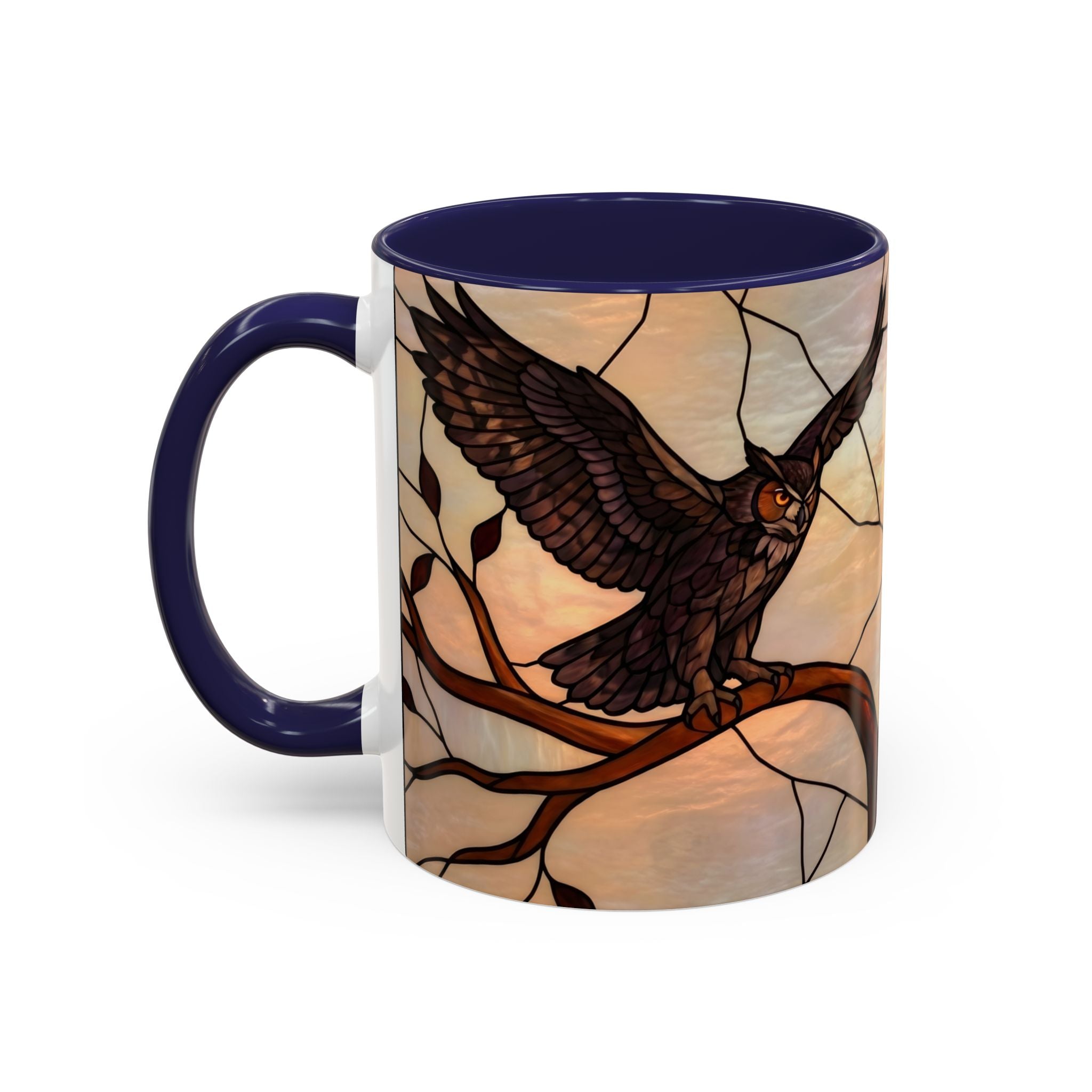 Dusk Owl Stained Glass Style Mug