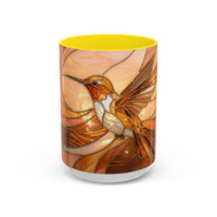 Honey Glow Hummingbird Stained Glass Style Mug