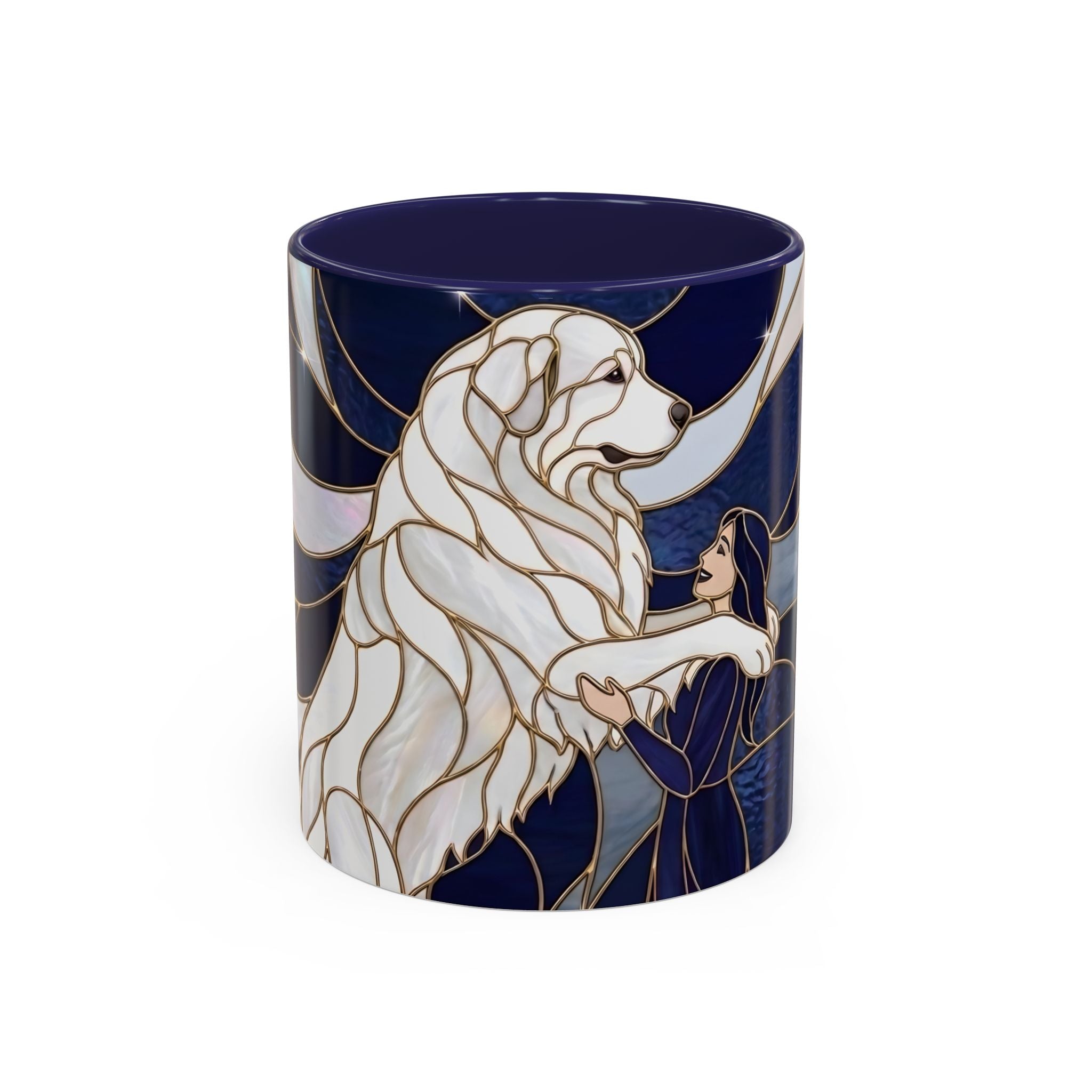 Faithful Friend Great Pyrenees Stained Glass Style Mug