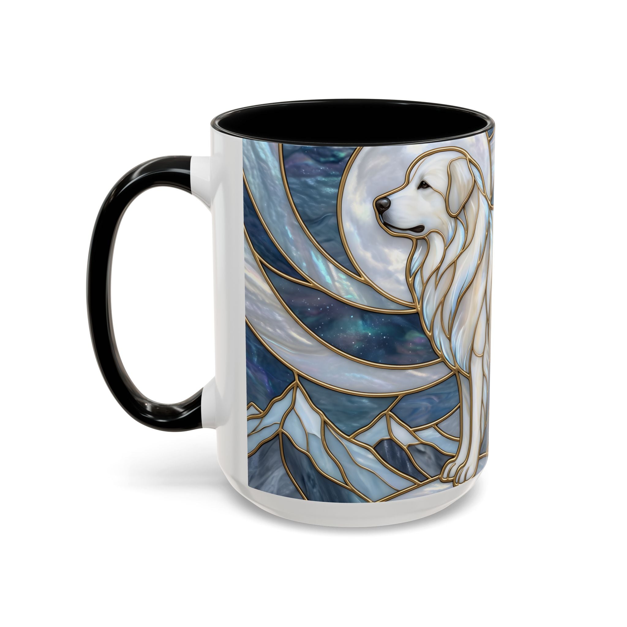 Moonlight Great Pyrenees Stained Glass Style Mug